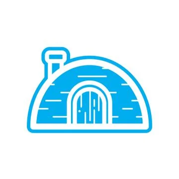 Flat color igloo icon Stock Illustration