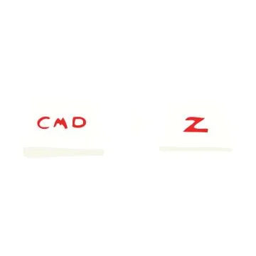 Flat color illustration of a cartoon command Z function イラスト素材