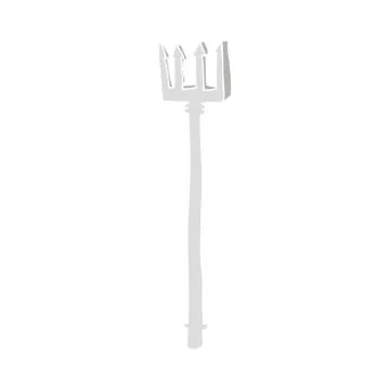 Flat color illustration of a cartoon devil fork Stock Illustration