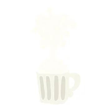 Flat color illustration of a cartoon exploding beer 스톡 일러스트