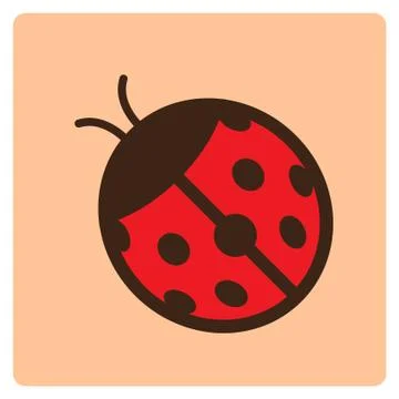 Flat color ladybug icon Stock Illustration