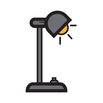 Flat color lamp icon Stock Illustration