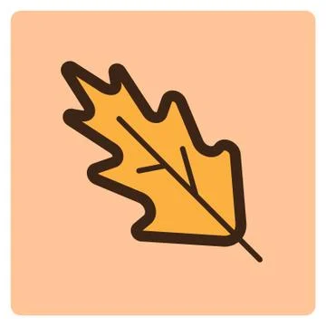 Flat color leaf icon Stock Illustration