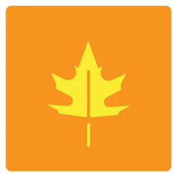 Flat color maple leaf icon Stock Illustration