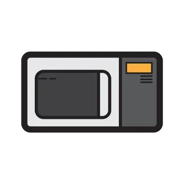 Flat color microwave icon Stock Illustration