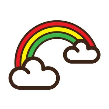 Flat color rainbow icon Stock Illustration