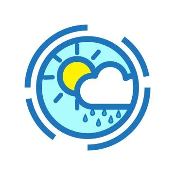Flat color rainy icon Stock-Illustration