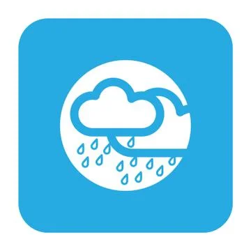 Flat color rainy icon Stock Illustration