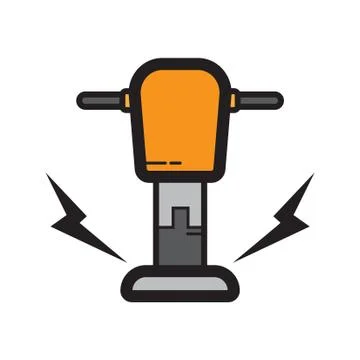 Flat color rammer icon Stock Illustration