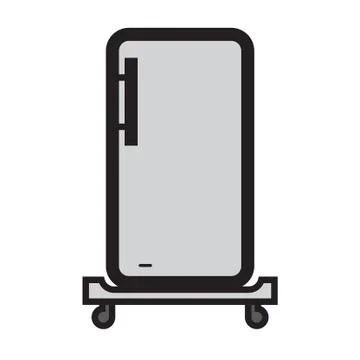 Flat color refrigerator icon Stock Illustration