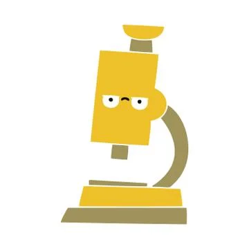 Flat color retro cartoon microscope 스톡 일러스트