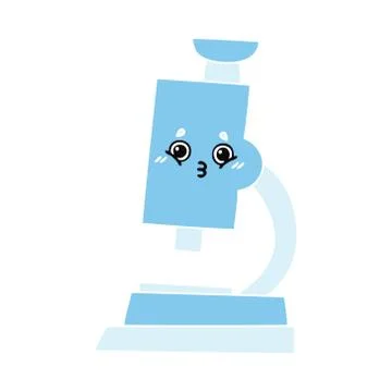 Flat color retro cartoon microscope Illustrazione stock
