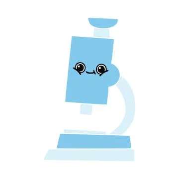 Flat color retro cartoon microscope Illustrazione stock