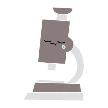 Flat color retro cartoon microscope Illustrazione stock
