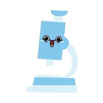 Flat color retro cartoon microscope 스톡 일러스트