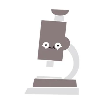 Flat color retro cartoon microscope Stock Illustration