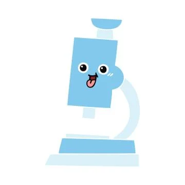 Flat color retro cartoon microscope Illustrazione stock