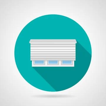 Flat color roller shutter window vector icon Stock Illustration