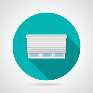 Flat color roller shutter window vector icon Round blue flat vector icon f... Stock Photos