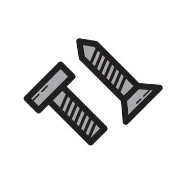 Flat color screw icon Stock Illustration