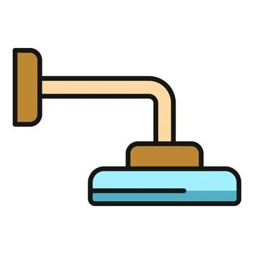 Flat color shower head icon vector Stock Illustration