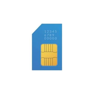Flat color sim card icon symbol vector Illustration. Stock Illustration