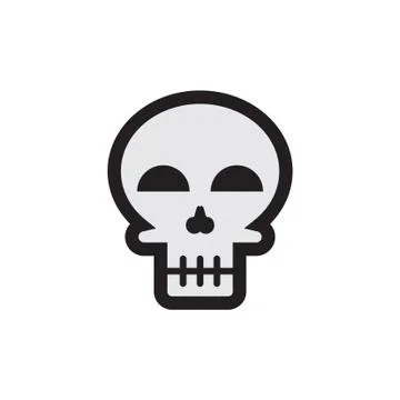 Flat color skull icon 스톡 일러스트