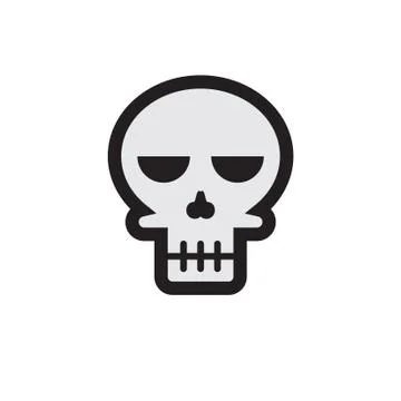 Flat color skull icon Illustrazione stock