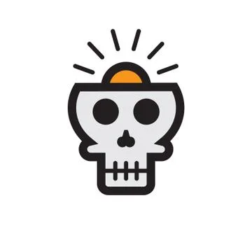 Flat color skull icon 스톡 일러스트