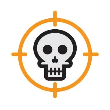 Flat color skull icon Stock Illustration
