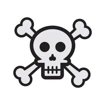 Flat color skull icon Stock Illustration
