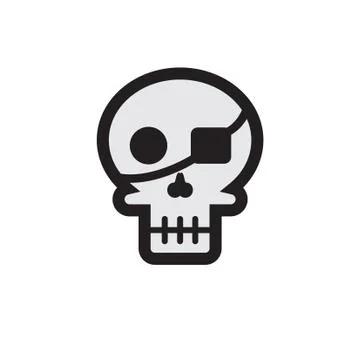 Flat color skull icon Illustrazione stock