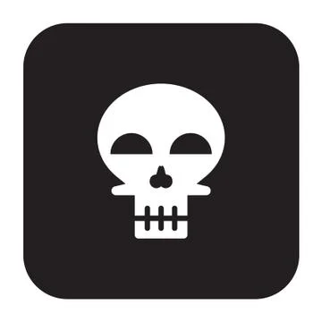 Flat color skull icon 스톡 일러스트