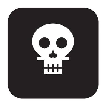 Flat color skull icon Stock Illustration