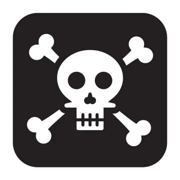 Flat color skull icon Stock Illustration