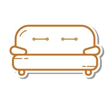Flat color sofa icon Stock Illustration