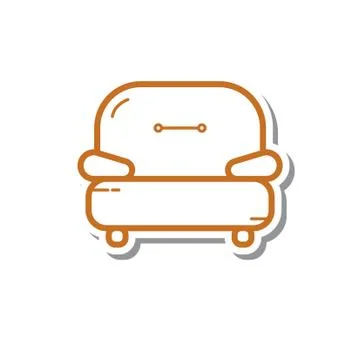 Flat color sofa icon Stock Illustration