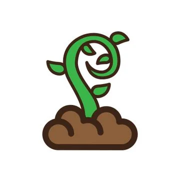 Flat color sprout icon Stock Illustration