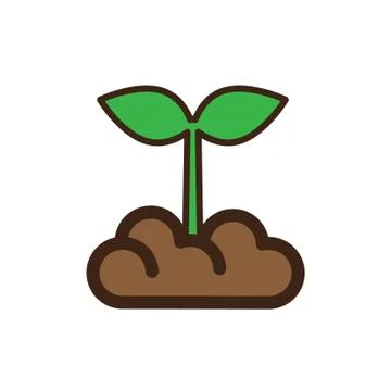Flat color sprout icon Stock Illustration