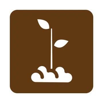 Flat color sprout icon Stock Illustration