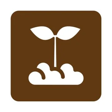 Flat color sprout icon Stock Illustration
