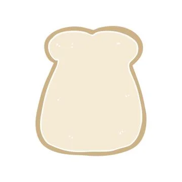 Flat color style cartoon slice of bread 스톡 일러스트