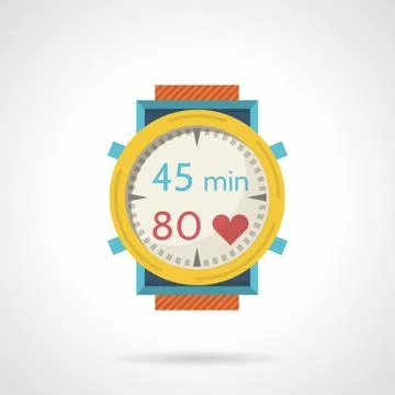 Flat color style vector icon for diving watch Stock Illustration