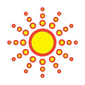 Flat color sun icon 스톡 일러스트