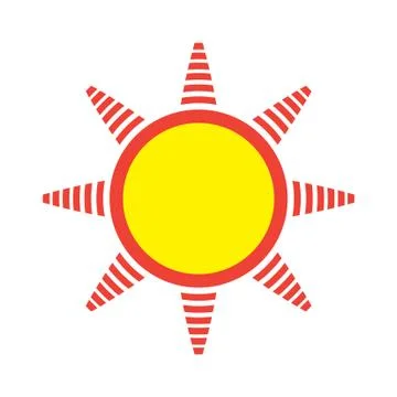 Flat color sun icon Illustrazione stock