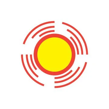 Flat color sun icon 스톡 일러스트
