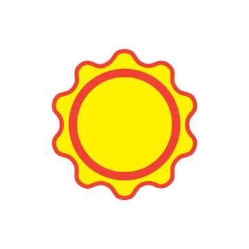 Flat color sun icon 스톡 일러스트