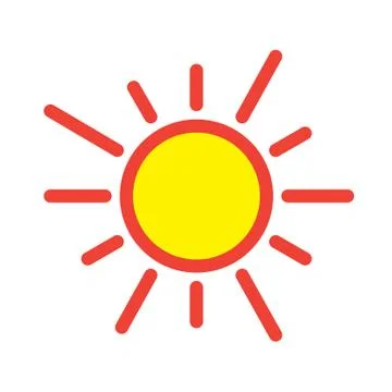 Flat color sun icon Stock Illustration