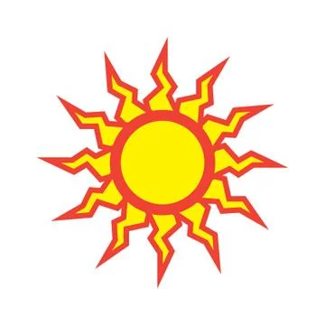 Flat color sun icon 스톡 일러스트