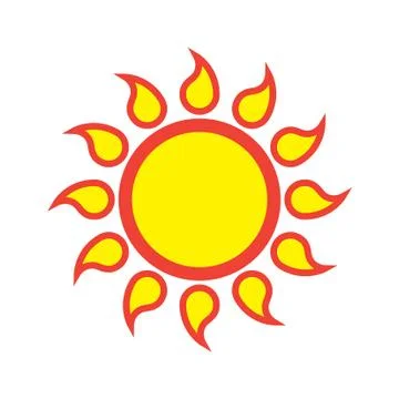 Flat color sun icon 스톡 일러스트